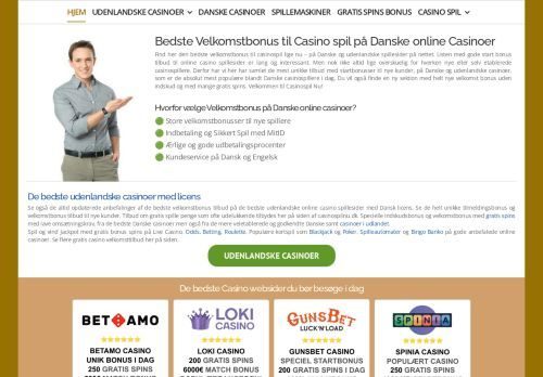 Screenshot af Danske online casinoer med Dansk licens