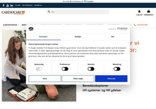 Forsiden af cardiocare - Førstehjælp og hjertestartere