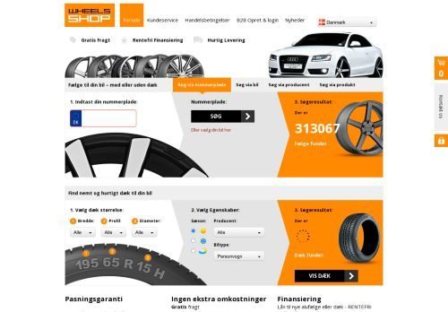 Screenshot af Dæk og fælge online