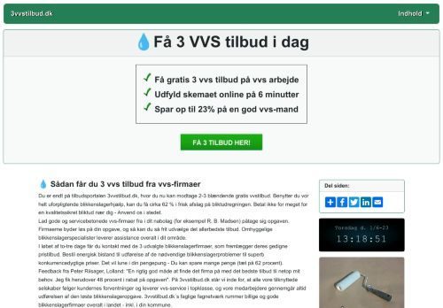 Forsiden af Få 3 gratis vvs tilbud