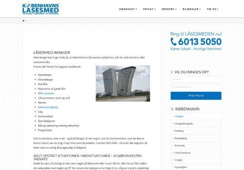 Forsiden af Københavns Låsesmed - Amager