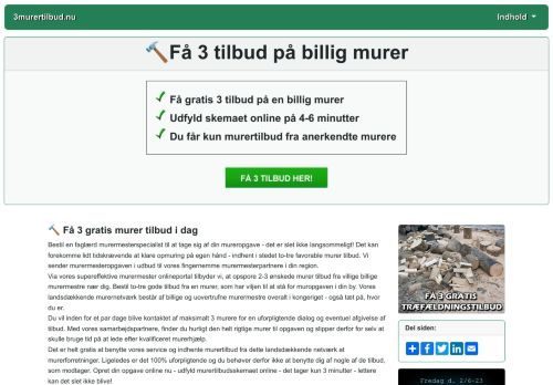 Screenshot af Spar 25% på murerarbejdet med 3 gratis tilbud