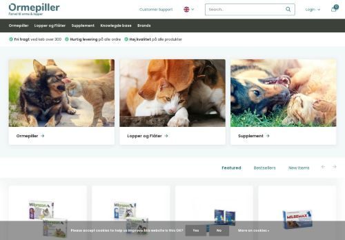 Screenshot af Ormepiller.dk