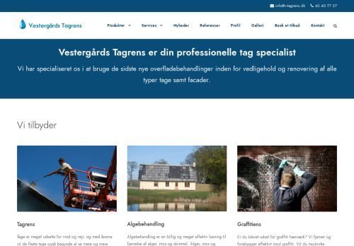 Forsiden af Vestergaards Tagrens