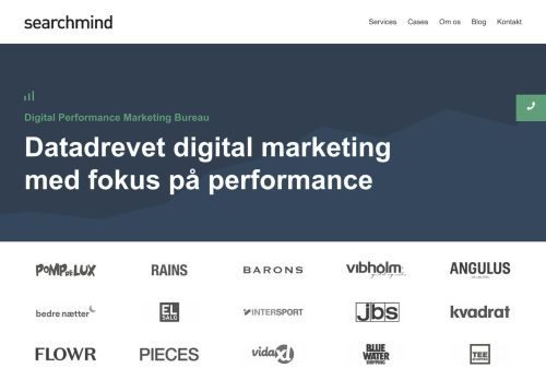 Forsiden af Søgemaskineoptimering hos Searchmind