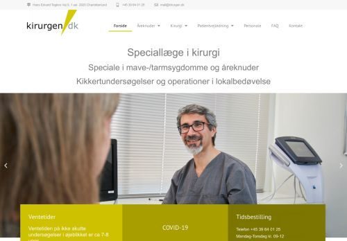 Screenshot af Kirurgen.dk