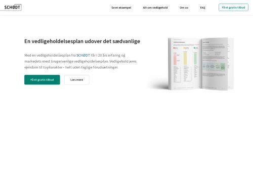 Forsiden af Vedligeholdelsesplan - SCHØDT A/S