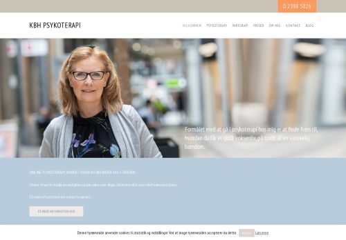 Screenshot af Københavns Psykoterapi v/psykoterapeut Hanne Christensen