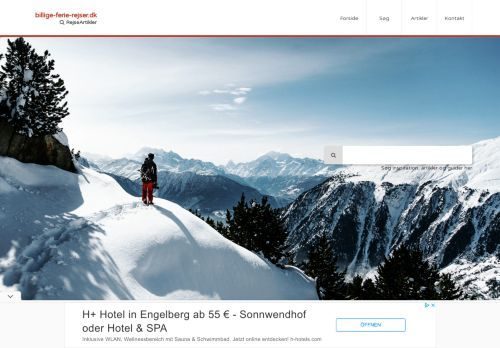 Screenshot af Billige ferie rejser - Thailand, Spanien, Italien, USA, Tyrkiet, Rumæn