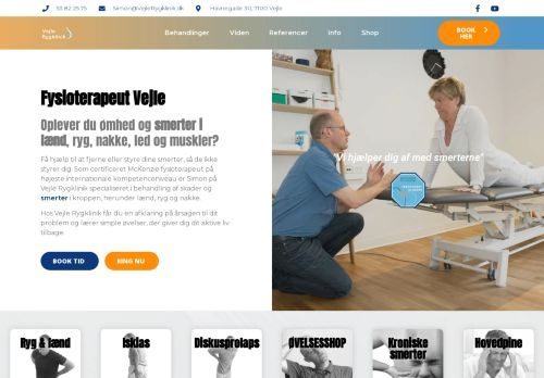 Screenshot af Vejle Rygklinik