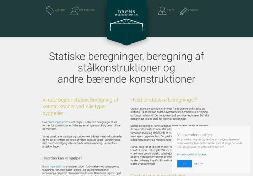 Screenshot af Brøns Ingeniørfirma udfører kvalitetssikret arbejde