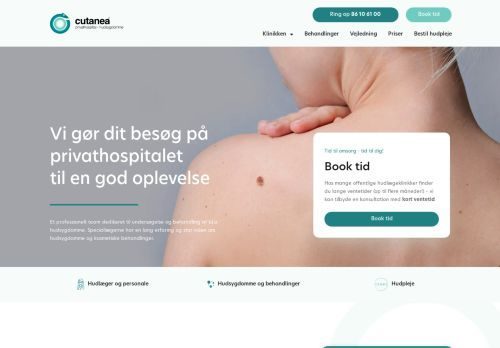 Screenshot af Cutanea Aarhus Hudlægecenter