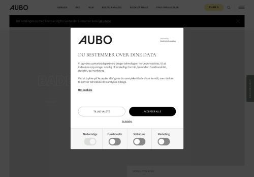 Forsiden af AUBO badeværelse
