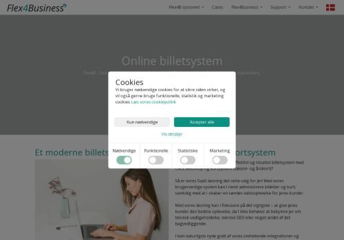 Screenshot af Flex4Business – websystemer 100% tilpasset jeres ønsker