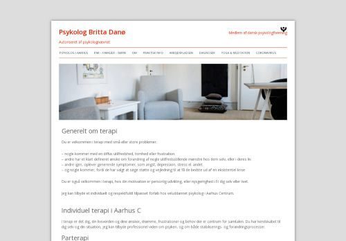 Forsiden af Århus psykolog tilbyder effektiv terapi