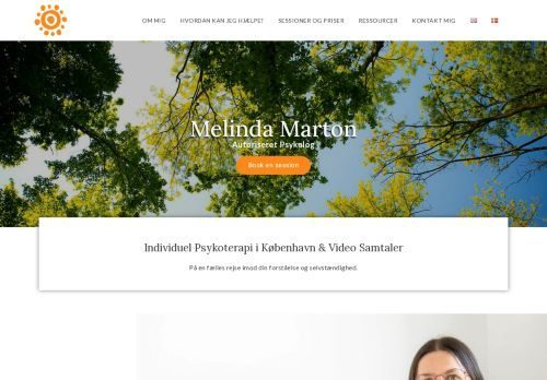 Forsiden af Psykolog Melinda Marton