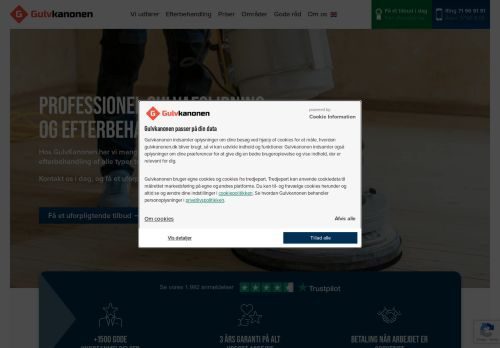 Screenshot af Gulvafslibning og gulvafhøvling