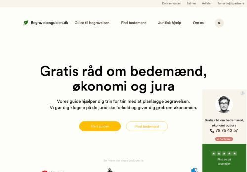 Forsiden af Begravelsesguiden.dk