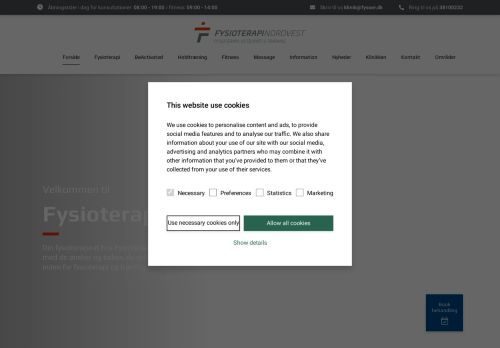 Screenshot af Fysioterapi Nordvest