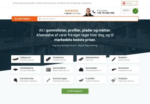 Forsiden af Profillageret.dk