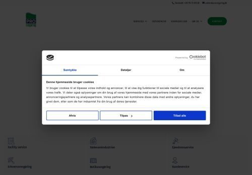 Forsiden af Professionel Erhversrengøring A/S