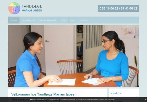 Forsiden af Valby tandlæge - Mariam jabeen