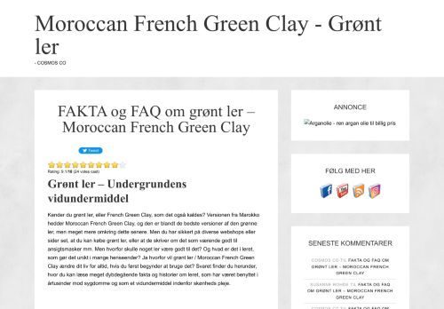 Screenshot af Grønt ler som lermaske eller hårkur