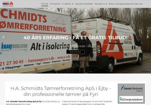 Screenshot af Schmidt Tømrerforretning
