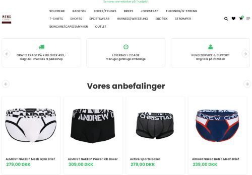 Forsiden af MensCloset.dk