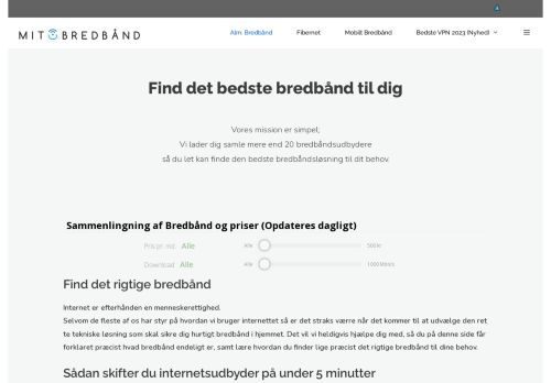 Forsiden af Bredband