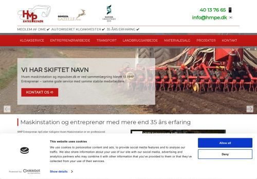 Screenshot af entreprenørfirma i kjellerup