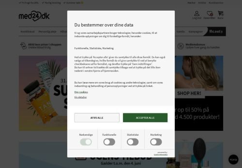 Screenshot af Din Danske Sundhedsbutik