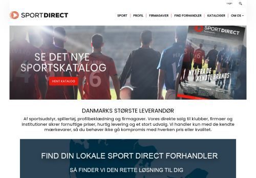 Forsiden af Sport direct