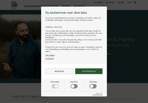Screenshot af Vikarbureau for det pædagogiske & sundhedsfaglige område!