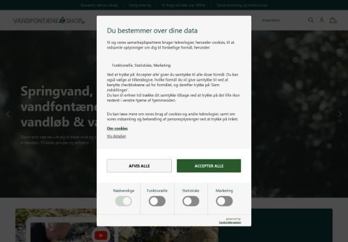 Screenshot af Vandfontaene-shop.dk