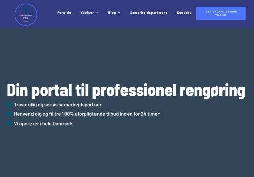Forsiden af Rengøring-pris.dk