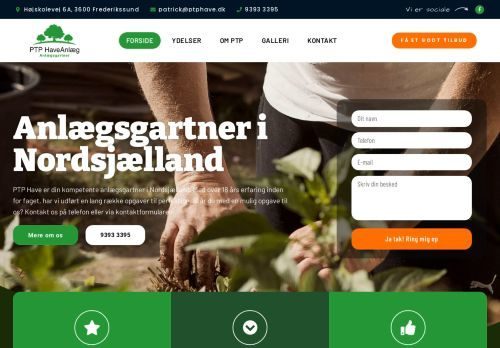 Screenshot af PTP Haveanlæg