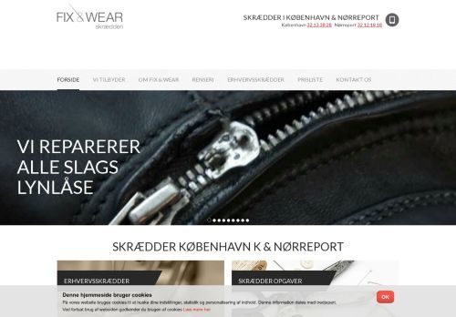 Screenshot af Fix & Wear Skrædder København K