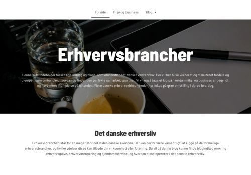Screenshot af Erhvervsbrancher