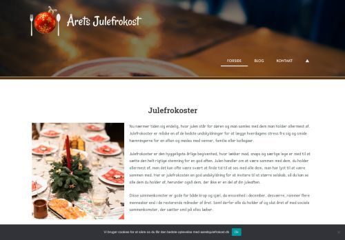 Screenshot af Aaretsjulefrokost.dk