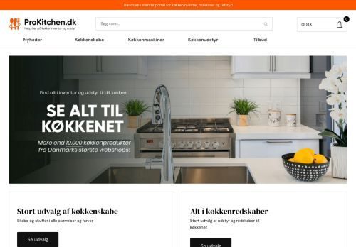 Screenshot af ProKitchen.dk