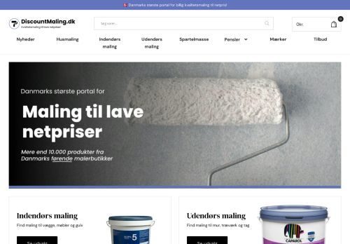 Forsiden af DiscountMaling.dk