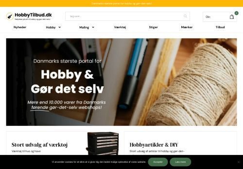 Forsiden af HobbyTilbud.dk