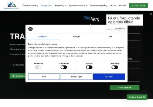 Forsiden af and's ejendomsservice