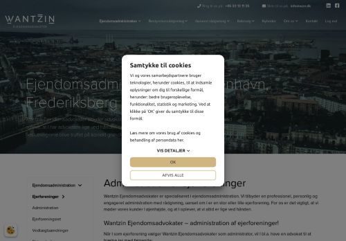 Forsiden af Administration af ejerforeninger via Wantzin Ejendomsadvokater