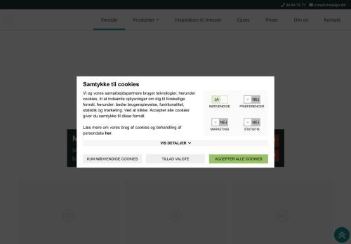Screenshot af CreaSign | Skiltefirma på Sjælland