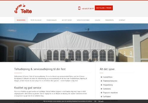 Screenshot af GORM’S Telt &amp; Service Udlejning